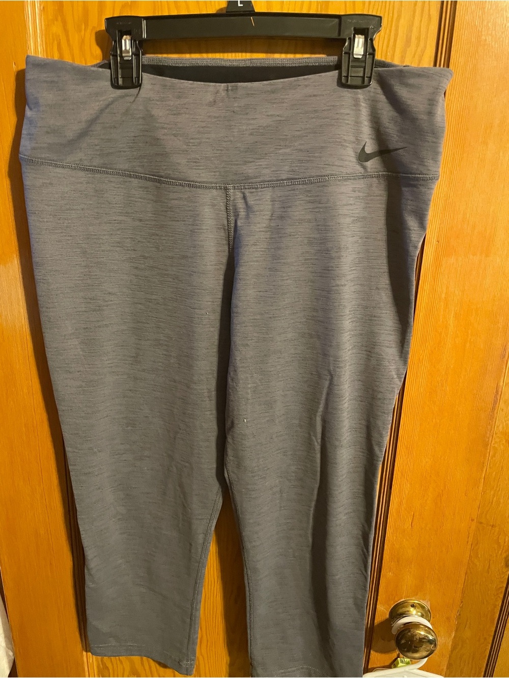 Nike Black and Gray Dri-FIT Capri Leggings